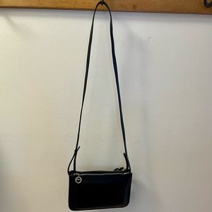 Longchamp black leather crossbody